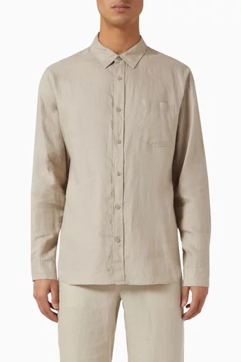 Classic-fit Long-sleeve Shirt in Linen