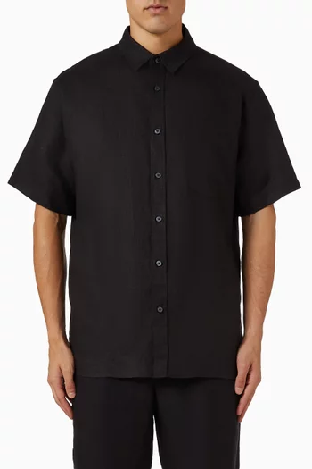 Classic-fit Short-sleeve Shirt in Linen