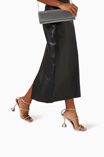 Gilda 95 Crystal-embellished Sandals in Mirror Leather