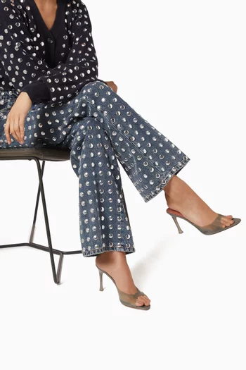 حذاء مفتوح اليكسا بكعب 95 مم كلوريد متعدد الفينيل