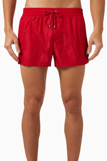 شورت سباحة بحلية شعار الماركة نايلون