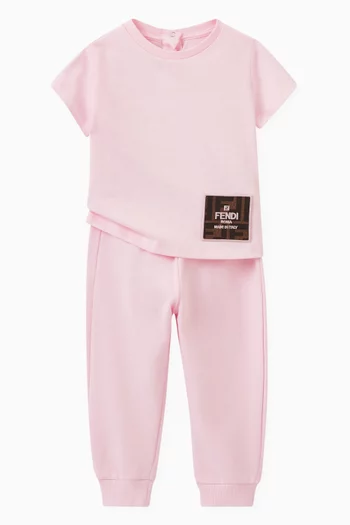 بنطال رياضي برقعة شعار الماركة قطن