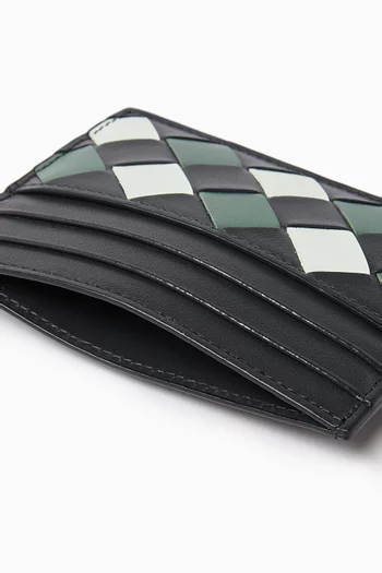 Credit Card Case in Intrecciato Leather