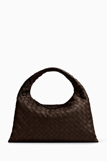 Small Hop Hobo Bag in Intrecciato Leather