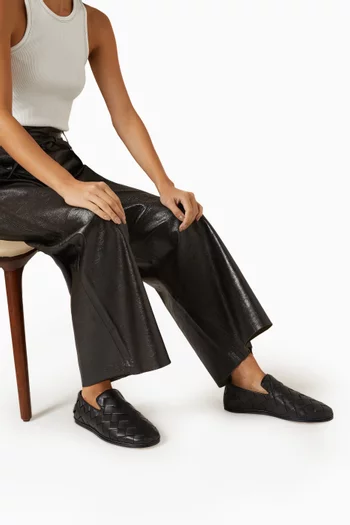 Sunday Padded Slippers in Intrecciato Leather