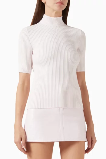 سترة ري اديشن بأكمام قصيرة نسيج مضلع