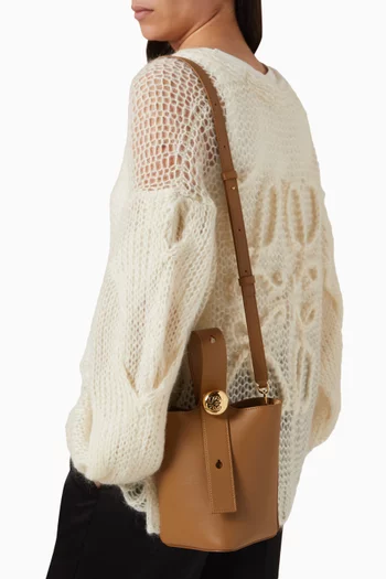 Mini Pebble Bucket Bag in Mellow Calfskin