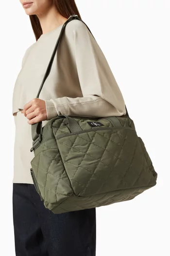 Puffer Diaper Bag in Quilted Nylon