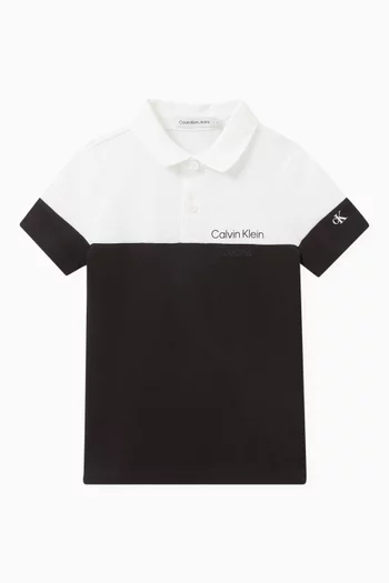 Colour-block Polo Shirt in Pique-cotton