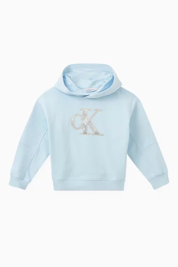 Relaxed Logo Hoodie in Cotton