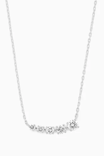 Half Moon Diamond Necklace in 18kt White Gold