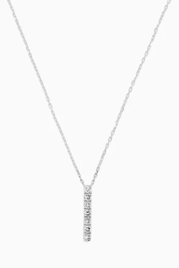 Diamond Bar Necklace in 18kt White Gold