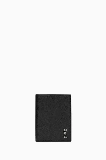 Tiny Cassandre East/West Cardholder in Grained Leather