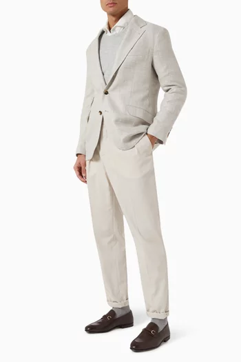 سترة بفتحة رقبة مستديرة بنسيج كشمير