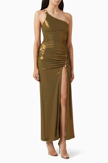 Lexi One-shoulder Dress in Metallic Jersey