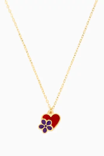 Ara Bella Floral Heart Necklace in 18kt Gold