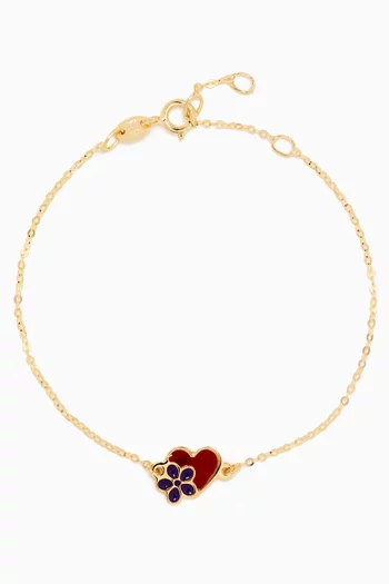 Ara Bella Floral Heart Bracelet in 18kt Gold