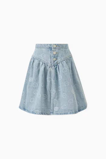 Happiness Light-print Skirt in Denim