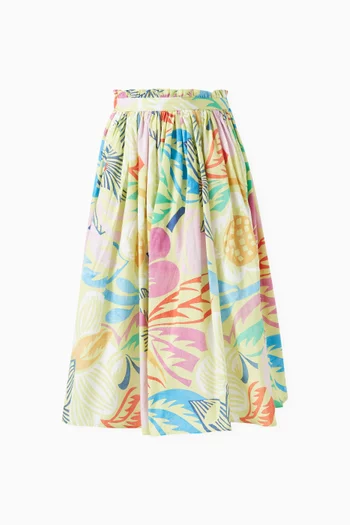Brisali Charleston Midi-skirt in Cotton