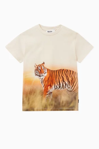 Tiger-print T-shirt in Organic Cotton