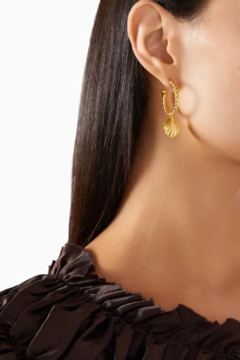 أقراط ميكس اند ماتش ميرميد دائرية نحاس مطلي بالذهب عيار 24