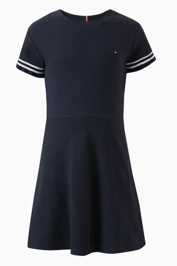 Ribbed Flare Dress in Knit