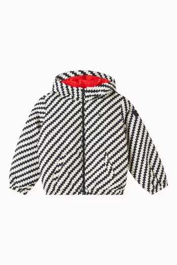Jaggy Striped Windbreaker Jacket
