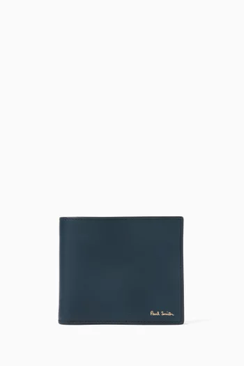 'Signature Stripe' Interior Billfold Wallet in Leather