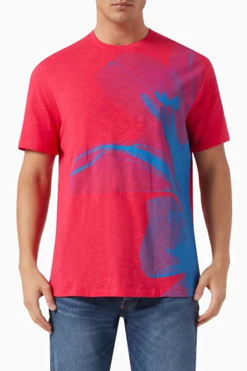 Foliage-print T-shirt in Cotton