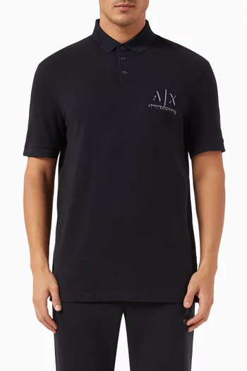 AX Logo Polo Shirt in Cotton