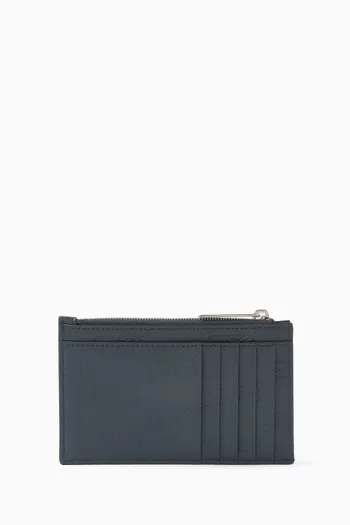 Long Coin & Card Holder in Embossed Calfskin
