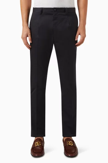 Trousers in Stretch Cotton Gabardine