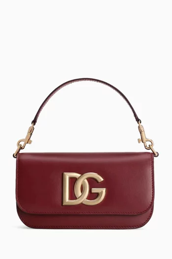 حقيبة كتف 3.5 بشعار حرفي DG جلد عجل