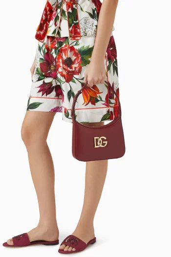 حقيبة كتف 3.5 بشعار حرفي DG جلد عجل