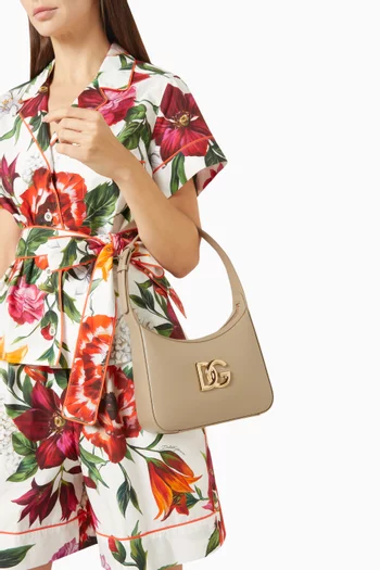 حقيبة كتف 3.5 بشعار حرفي DG جلد عجل