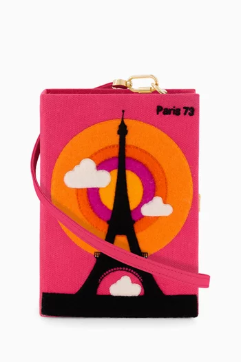 Paris 73 Book Crossbody Clutch Bag in Silk & Felt
