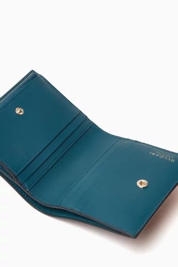 Logo Infinitum Compact Wallet in Calfskin