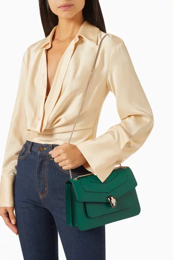 Serpenti Forever Shoulder Bag in Leather