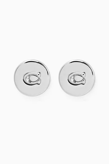 Signature Coin Stud Earrings