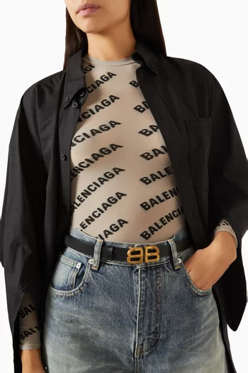 حزام اورجلاس رفيع بشعار BB جلد عجل