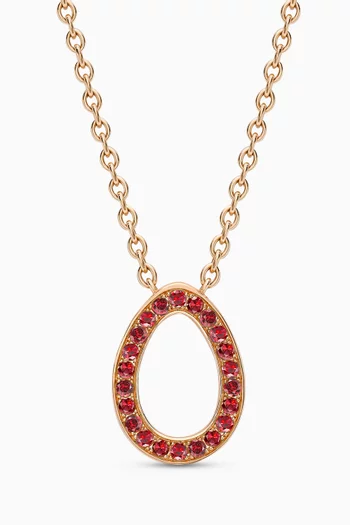 Colours of Love Sasha Ruby Egg Pendant Necklace in 18kt Rose Gold