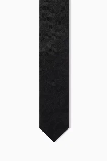 ربطة عنق بنقشة زهور حرير للأمسيات