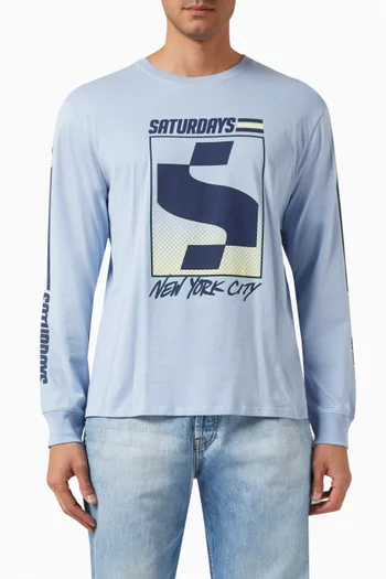 S-block Long-sleeve T-shirt in Cotton Jersey