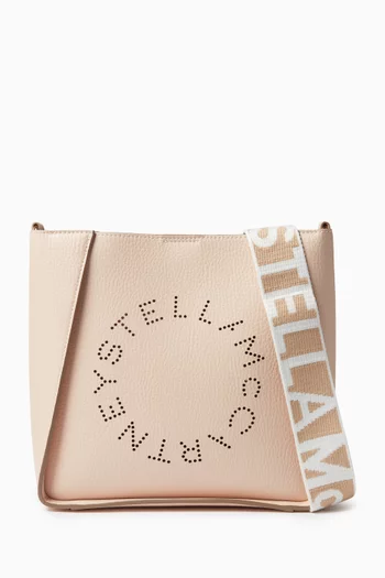 Mini Stella Logo Shoulder Bag in Eco Alter Grained Mat