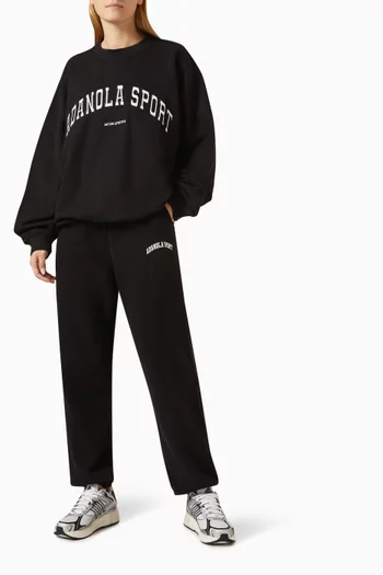 بنطال رياضي بشعار الماركة صوف قطني