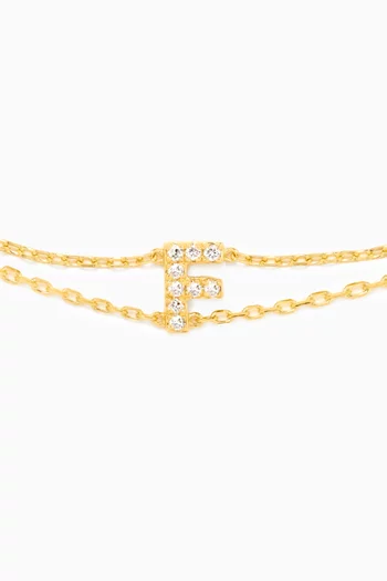 Letter "F" Diamond Bracelet in 18kt Gold