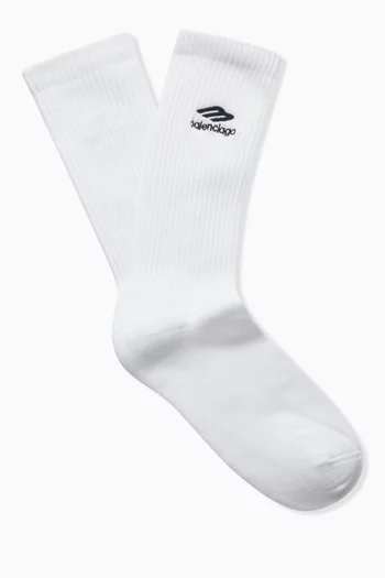 3B Sports Icon Crew Socks in Stretch-cotton