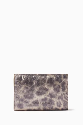 Le Cagole Leopard-print Mini Wallet in Arena Lambskin