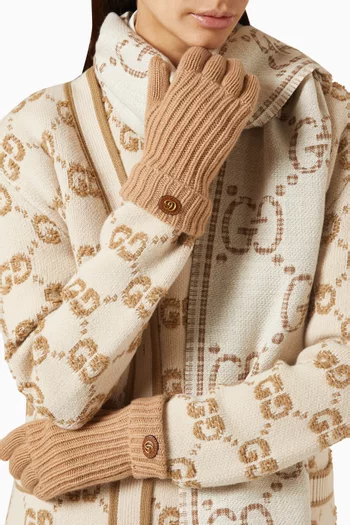 Double G Gloves in Wool-cashmere Blend