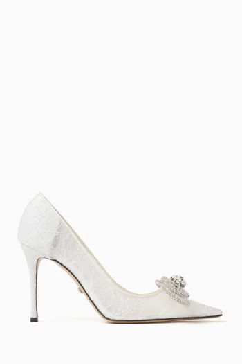 Double Bow 95 Pumps in Lace